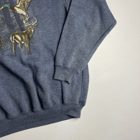 VTG Court CLUB Animal Hunting fishing forest Print graphic Sweatshirt Men’s sz S - Picture 5 of 16